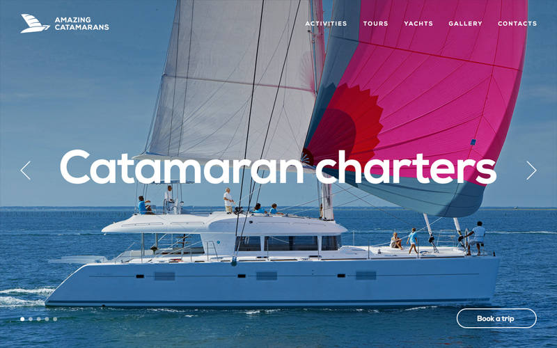 Website of the Canadian tourist company “Amazing Catamarans”
